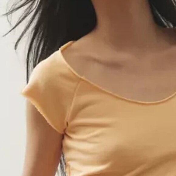 NWT UO Out From Under Raglan Orange Short Sleeve Sweatshirt - Picture 3 of 6